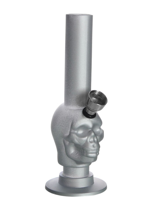 Champ High Mini Skull Rubber Bong Silber, H: 15cm, Ø 22mm