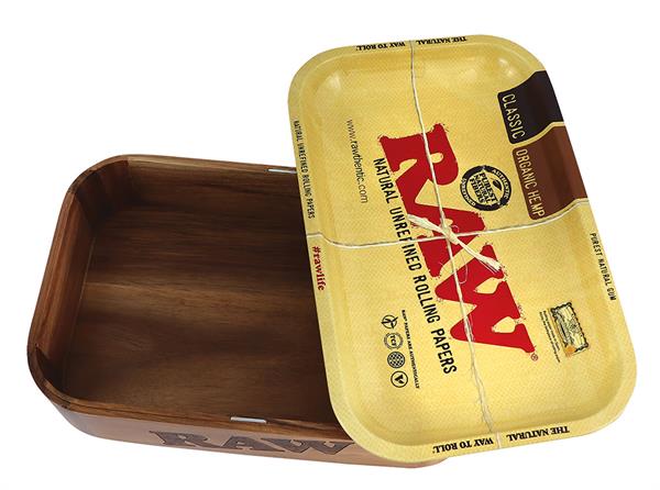 RAW Dreh-Tablett "RAW WOODEN CACHE BOX WITH TRAY LID"