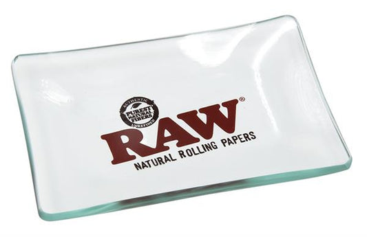 RAW Drehtablett aus Glas groß, 15x10x1,5cm