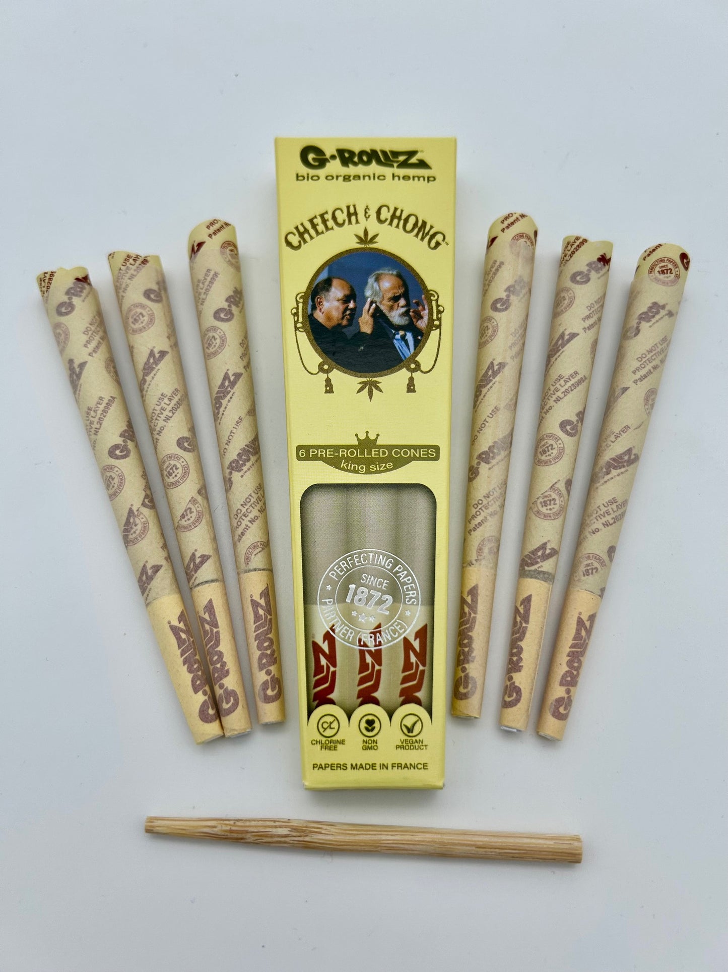 G-ROLLZ Cheech & Chong(TM) - Organic Hemp Extra Thin - 6 KS Cones