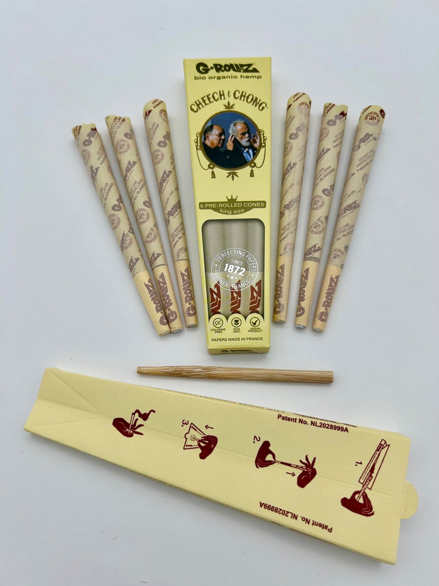 G-ROLLZ Cheech & Chong(TM) - Organic Hemp Extra Thin - 6 KS Cones