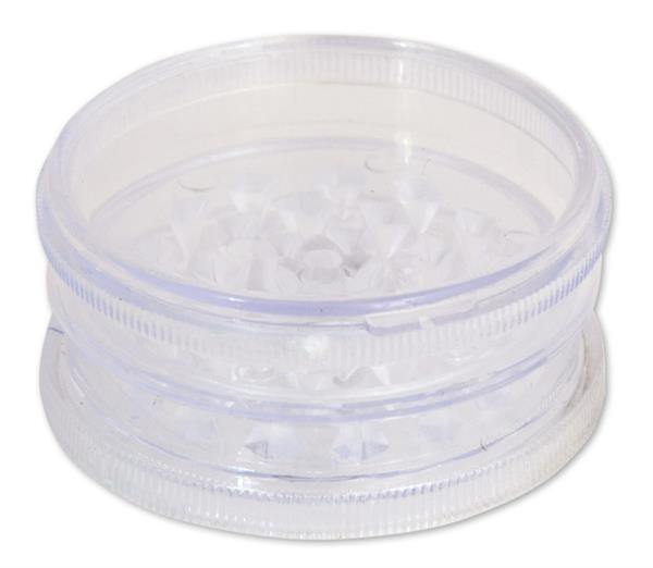 Acrylgrinder, 60mm, 3-teilig, Clear mit Vorratsbox