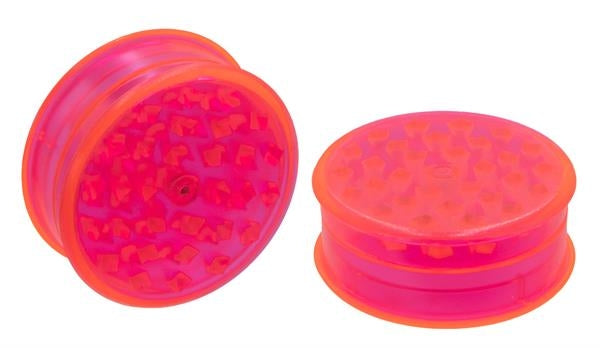 Plastikgrinder 3-teilig, magnetisch, 60mm, NEON-Pink, UV-aktiv