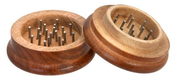 Holzgrinder, geschnitzt, 50mm, 2-teilig, Leaf