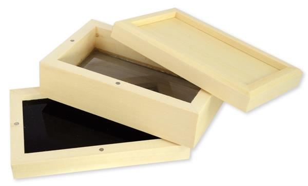 Siebbox Holz, Aufbewahrungsbox mit Pollensieb