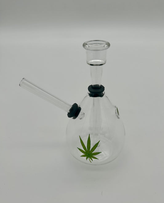 B.B.B. Kl. Glasbong-14 cm hoch mit Blatt
