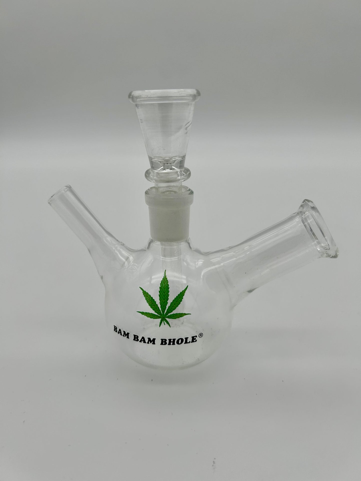 Glasbong Kugel, 'Schweinchen, klein', 12cm hoch, 14.5er Schliff