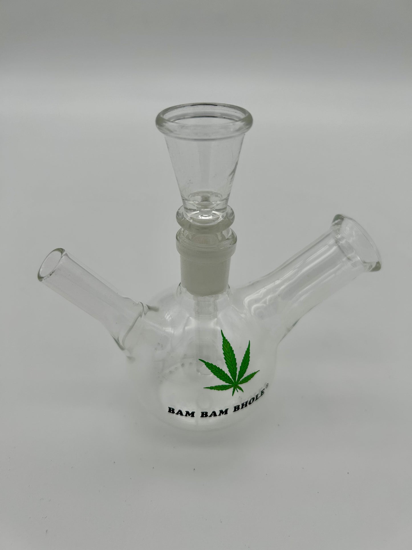 Glasbong Kugel, 'Schweinchen, klein', 12cm hoch, 14.5er Schliff