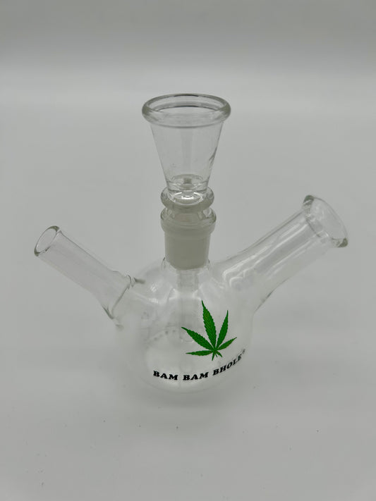Glasbong Kugel, 'Schweinchen, klein', 12cm hoch, 14.5er Schliff