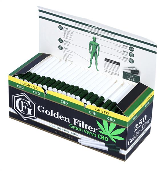 Golden Filter Green Verve CBD KS Zigarettenhülsen