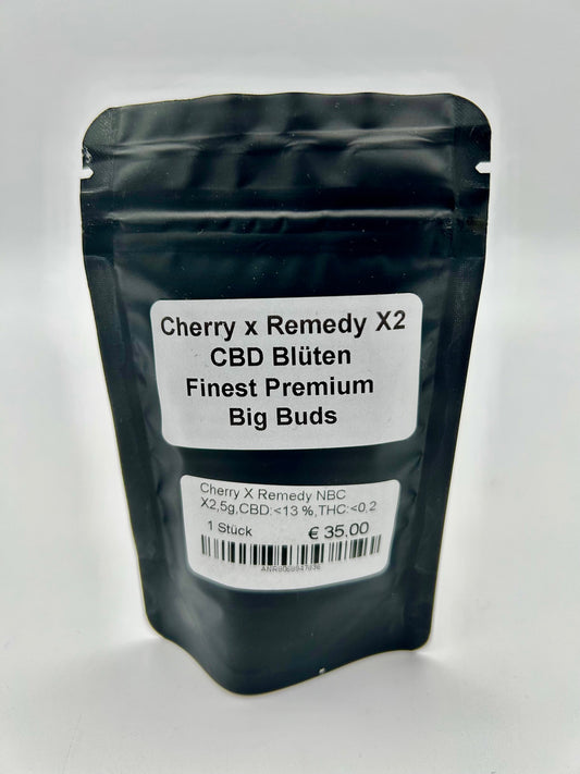 Cherry X Remedy NBC X2,5g,CBD:<13 %,THC:<0,2 % Hybrid, Indica-dominant