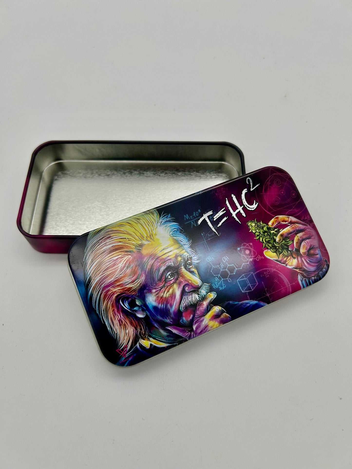 "Syndicase" Große Metalldose, "Einstein T=HC2"