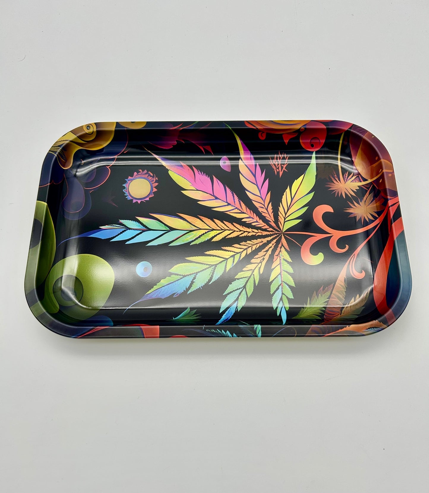"Colourful Leaf" Dreh-Tablett - Rolling Tray 29x19x1