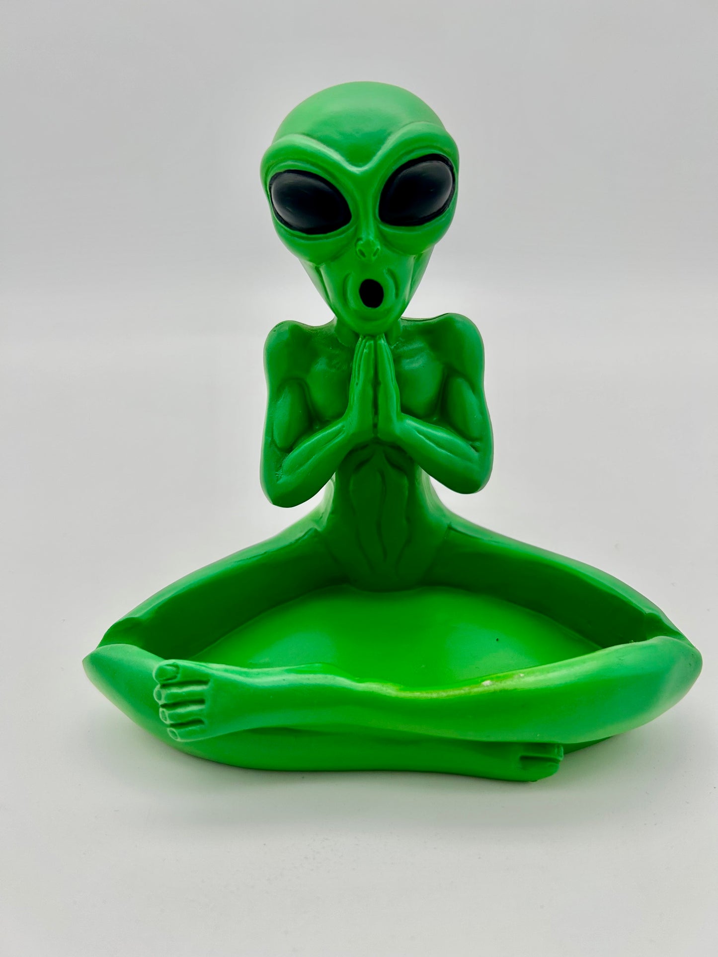 Aschenbecher "Yoga Alien", grün