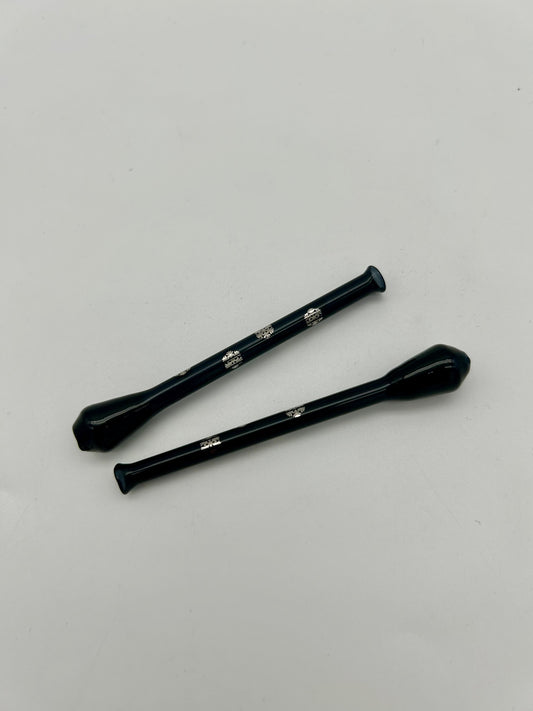Ziehrohr aus Glas, schwarz "Snow Black"