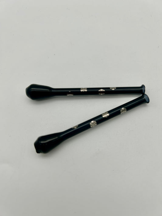 Ziehrohr aus Glas, schwarz "Snow Black"
