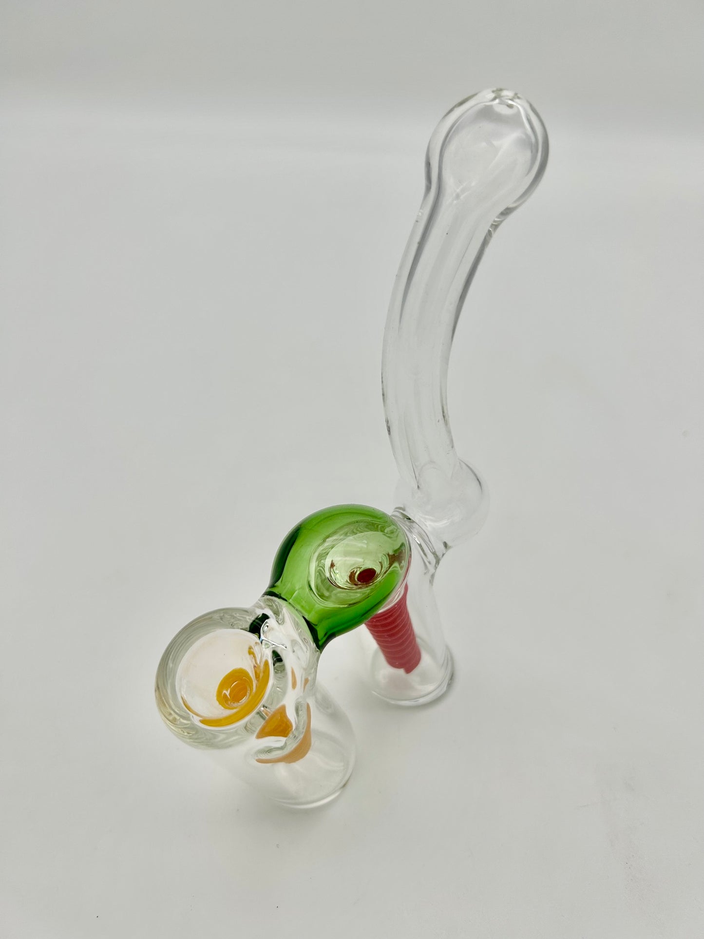 Coloured Glas Pipe in Katzenform, heavy, 15,5cm