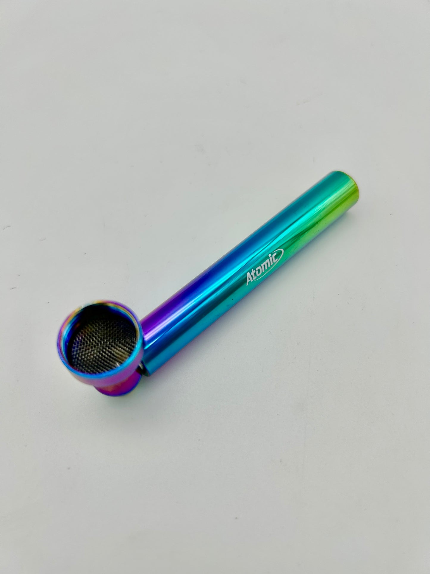 "RAINBOW" US-Schraubpfeife aus Metall/Glas, 95mm
