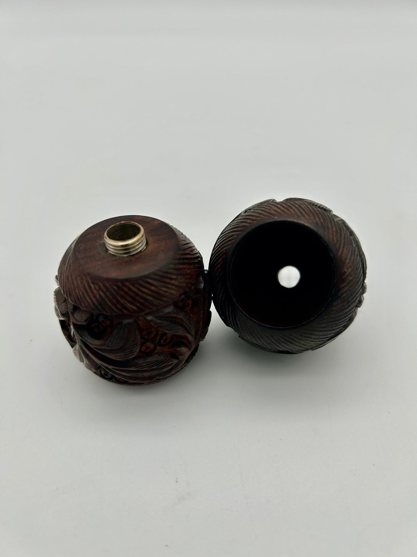 Rosenholz Kopf rund geschnitzt,H:41mm,Ø 41mm