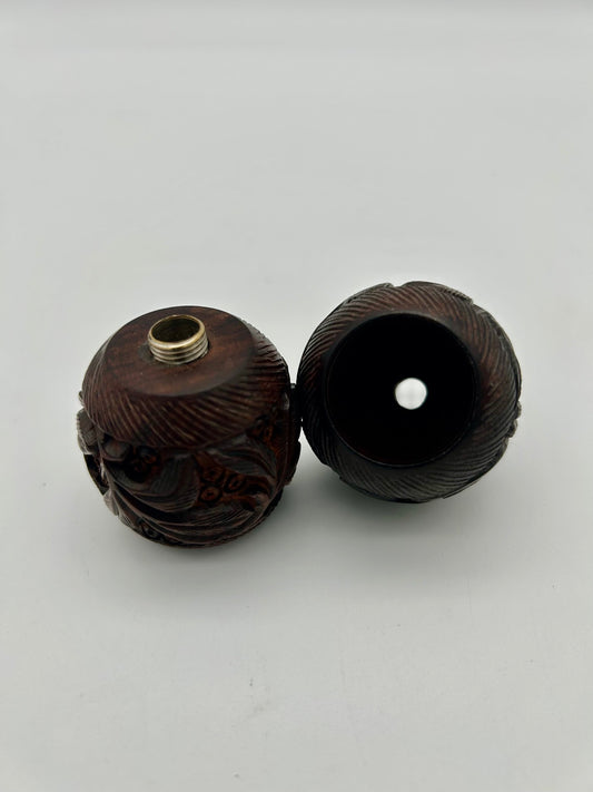 Rosenholz Kopf rund geschnitzt,H:41mm,Ø 41mm