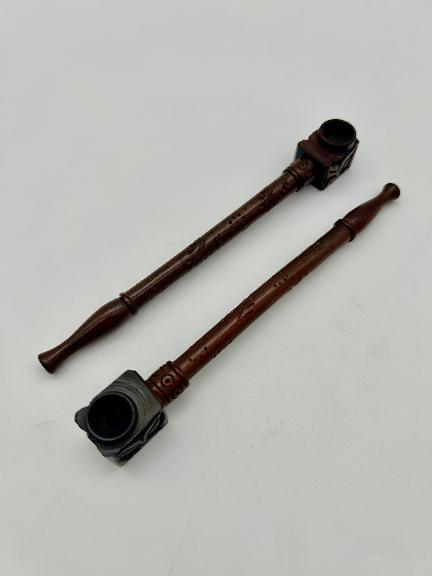 Rosenholz-Pfeife geschnitzt 15,5cm