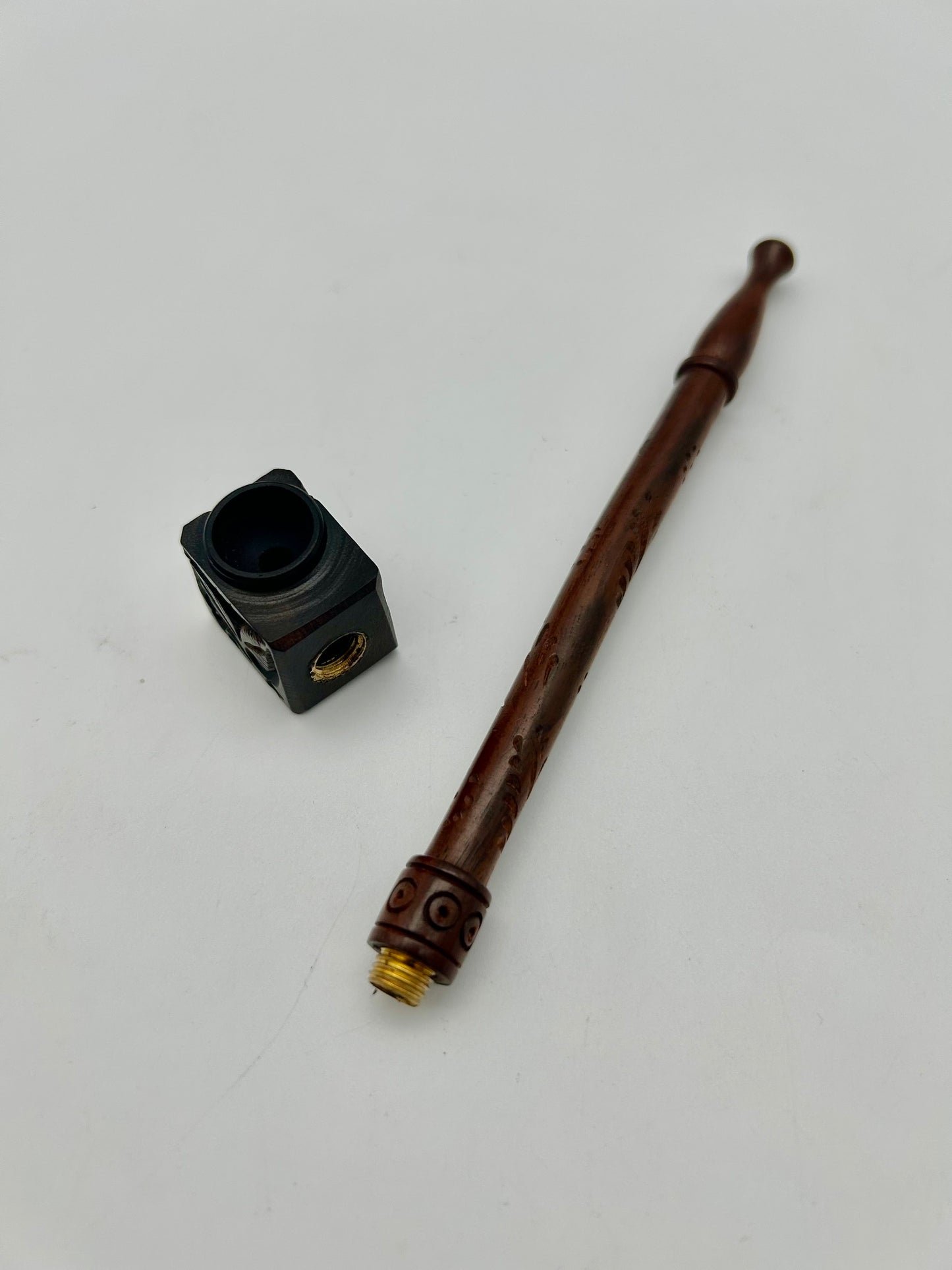 Rosenholz-Pfeife geschnitzt 15,5cm