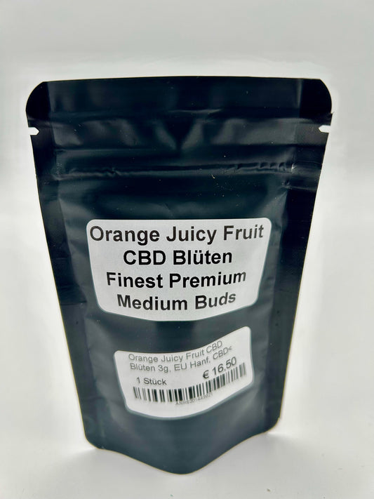 Orange Juicy Fruit CBD Blüten 3g, EU Hanf, CBD< 15 %,THC< 0,2 %