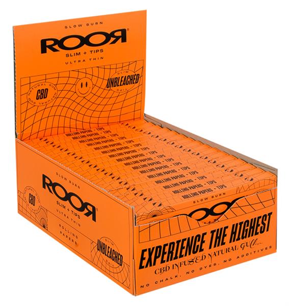 OCB - ROOR Unbleached Slim Papers-Tips KSS CBD Natural Gum