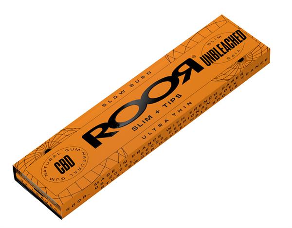 OCB - ROOR Unbleached Slim Papers-Tips KSS CBD Natural Gum