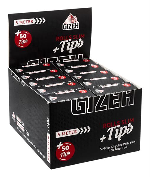 Gizeh EXTRA FINE (Black) Rolls Slim + Tips