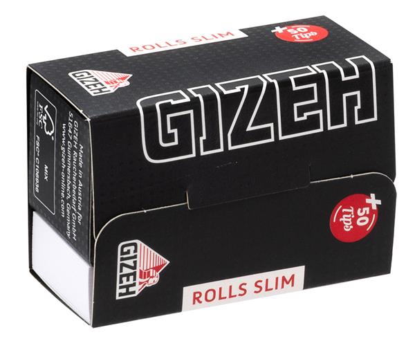 Gizeh EXTRA FINE (Black) Rolls Slim + Tips