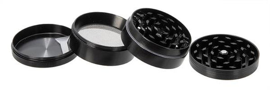 CNC Aluminium Grinder ø 50mm, 4-part - schwarz "glow in the dark - Skull"