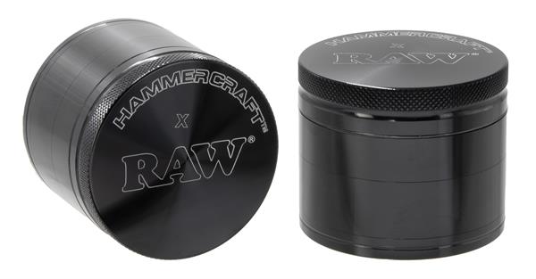 "RAW Hammercraft x" Alu Grinder, 4-part, ø 55mm, M, schwarz