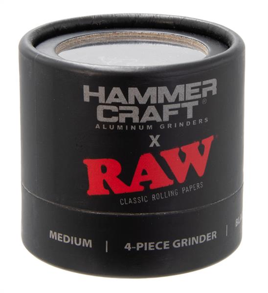 "RAW Hammercraft x" Alu Grinder, 4-part, ø 55mm, M, schwarz