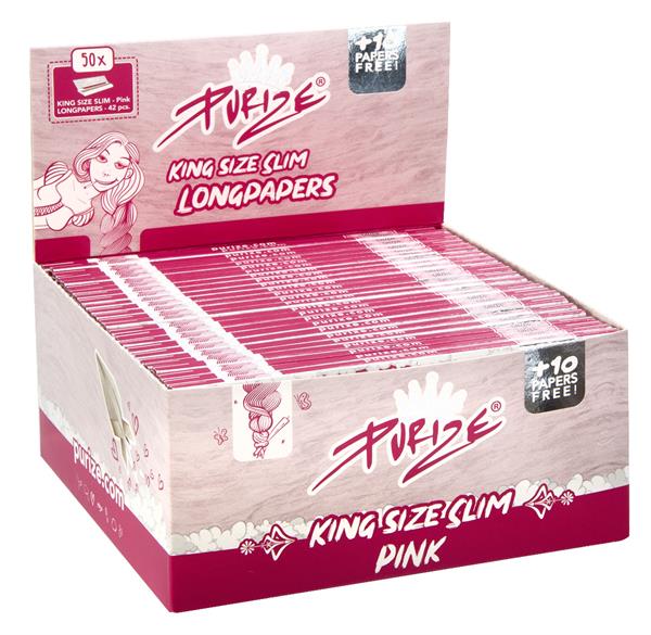 PURIZE® PINK King Size Slim Fine Zigarettenpapier