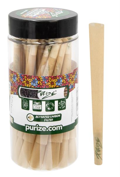 PURIZE Pre-Rolled KS Cones mit XTRA ø 6mm Aktivkohlefilter, 50er Pack