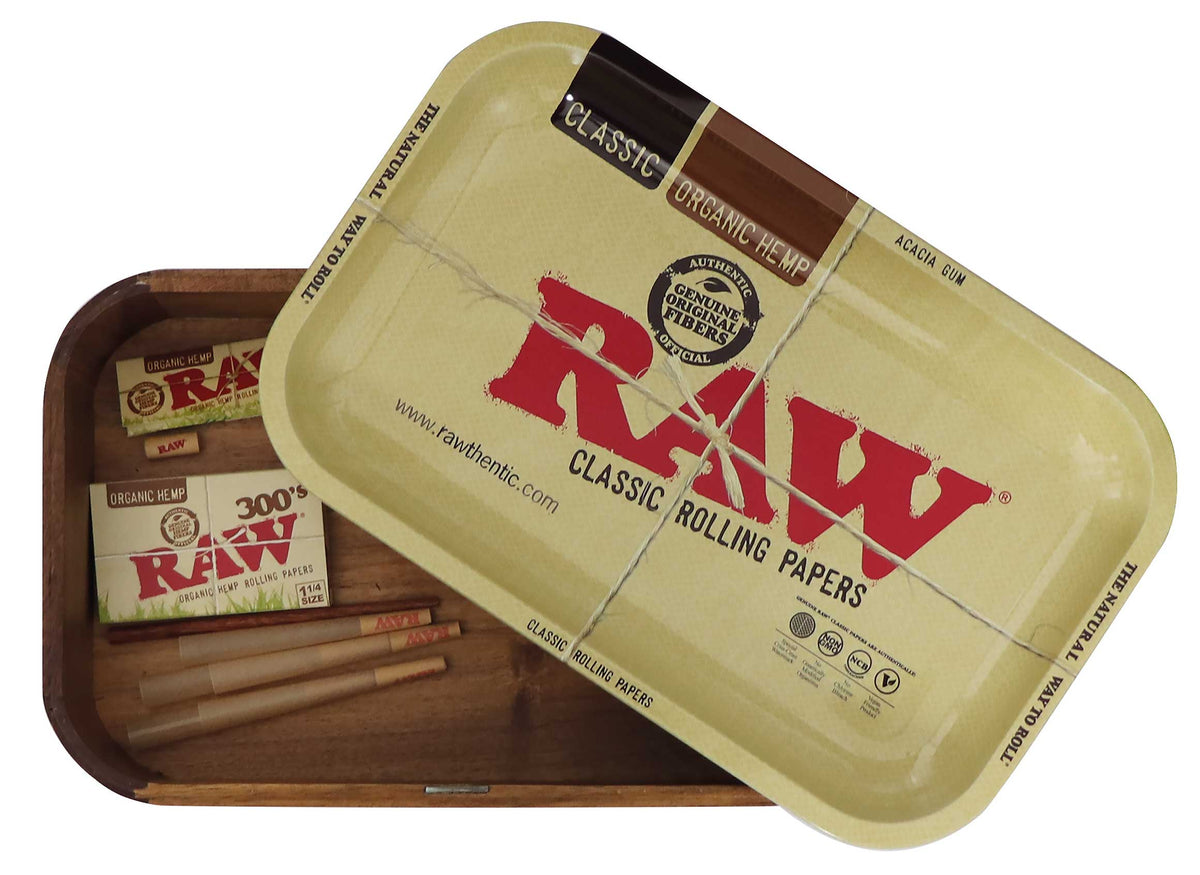 RAW Dreh-Tablett "RAW WOODEN CACHE BOX WITH TRAY LID"