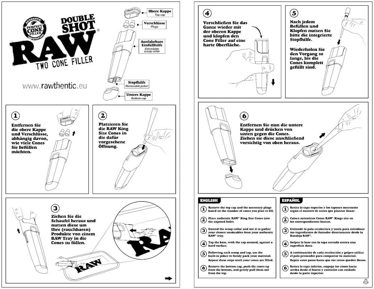 RAW Double Shot Two Cone Filler