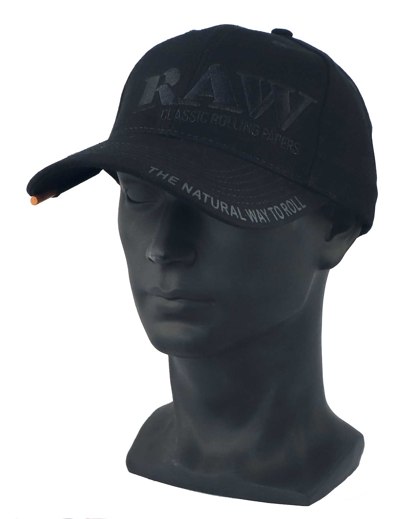 RAW Poker Hat Black on Black, mit schwarzem 3D Logo