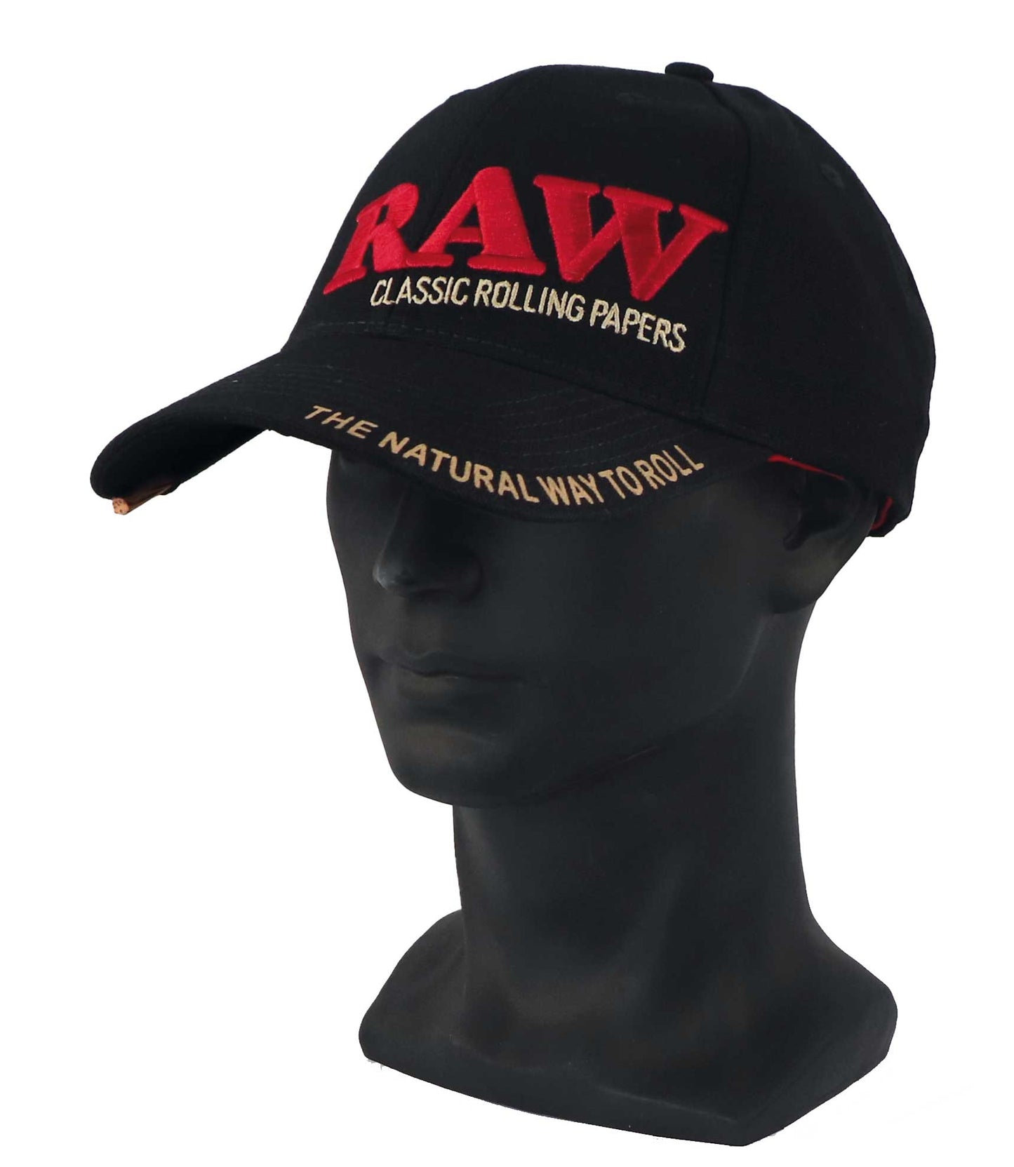 RAW Poker Hat Black, mit rotem 3D Logo