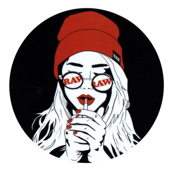 RAW Sticker, Art Deco Girl Glasses & Hat