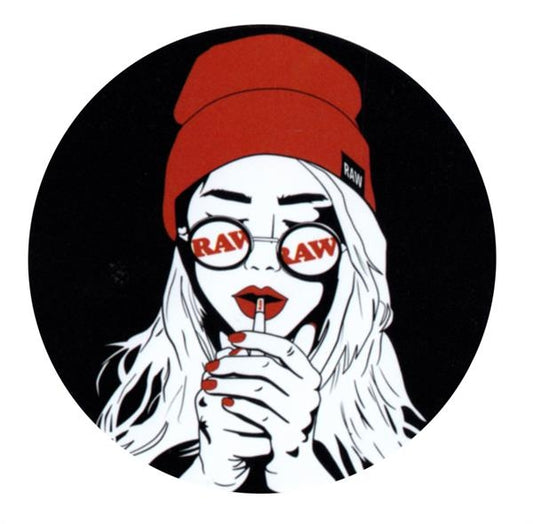 RAW Sticker, Art Deco Girl Glasses & Hat