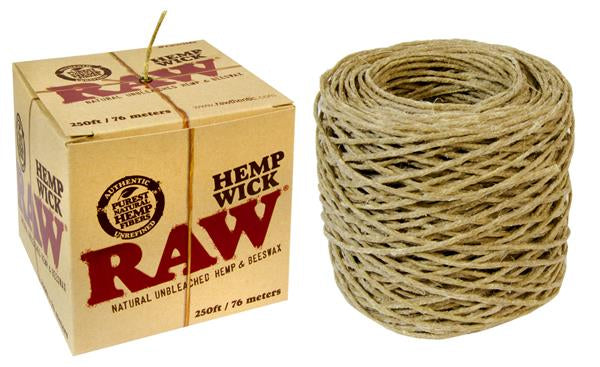 RAW Hemp Wick Rolls Ball, 76m (250ft)