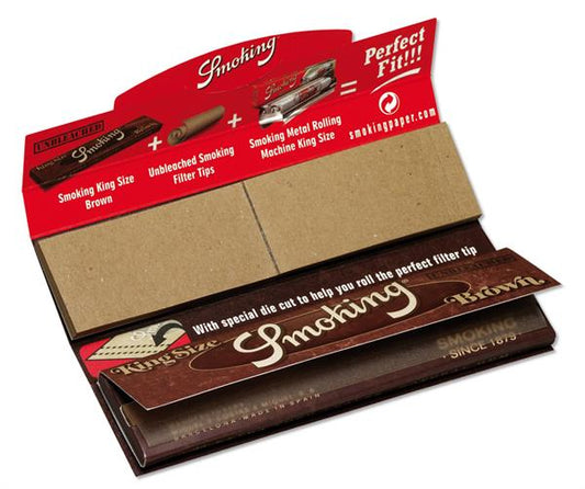 Smoking BROWN Unbleached King Size Papier + Filtertips