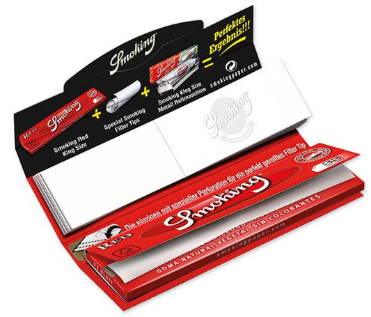 Smoking RED King Size Papier + Filtertips