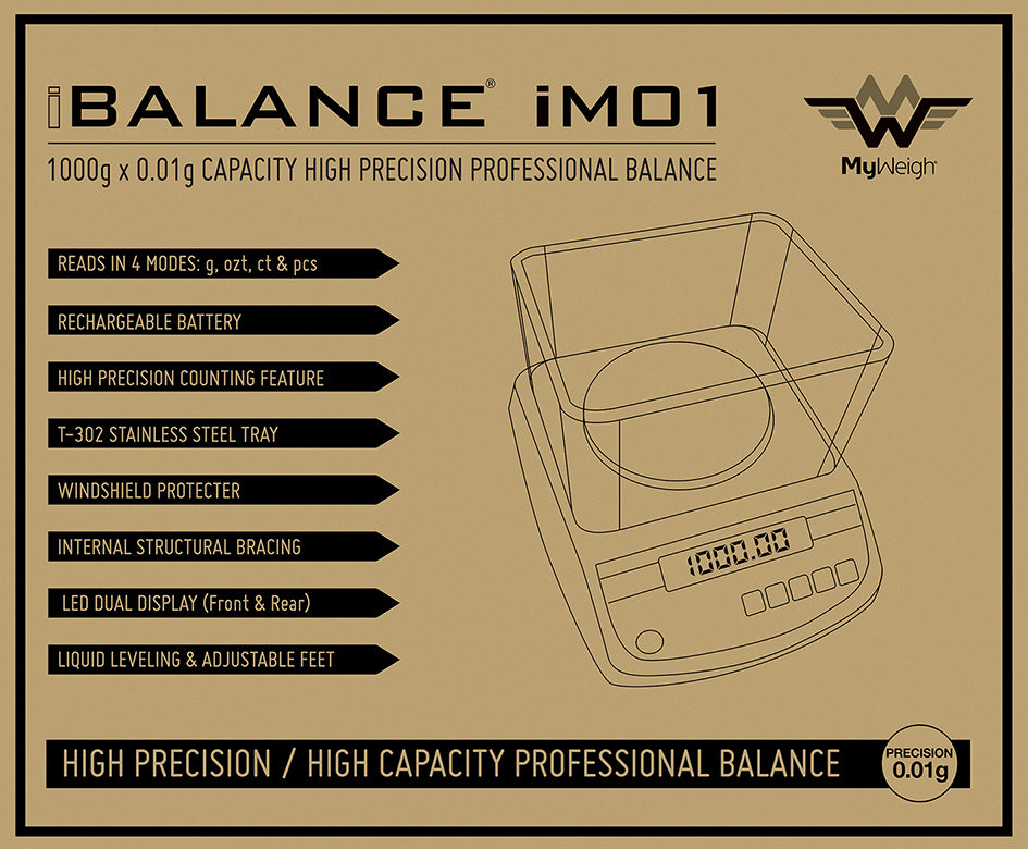 Precessions Waage 1000g/0.01g My Weigh iBAL1000