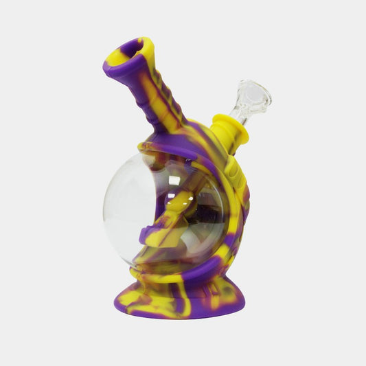 Silikon Glass Bong, Raumschiff Gelb und Lila, NS:14,5