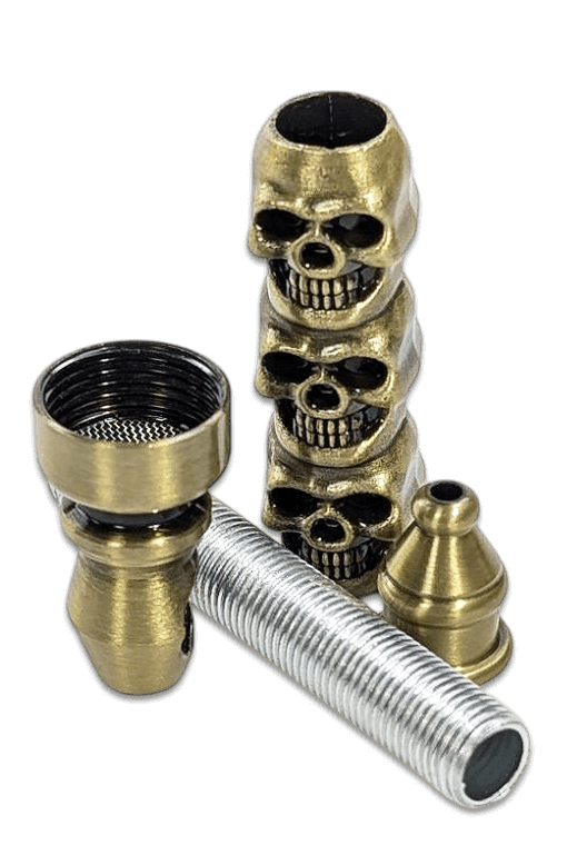 Champ High Skull Metall Pfeife Messing, 8cm