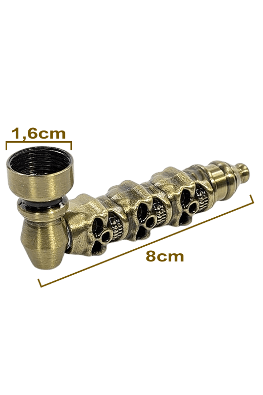 Champ High Skull Metall Pfeife Messing, 8cm