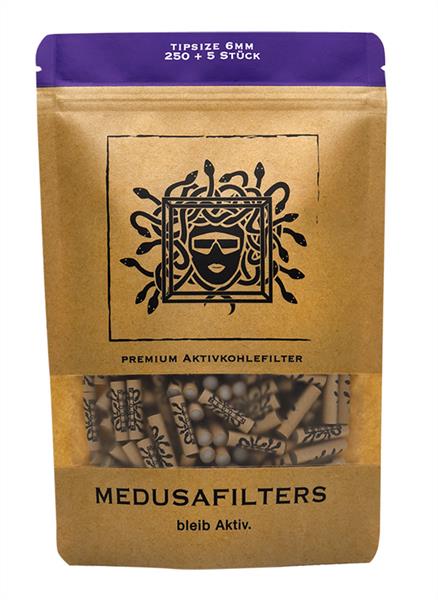 MEDUSA Aktiv-Cellulose-Filter Organic ø 6mm Aktivkohlefilter 250er Beutel